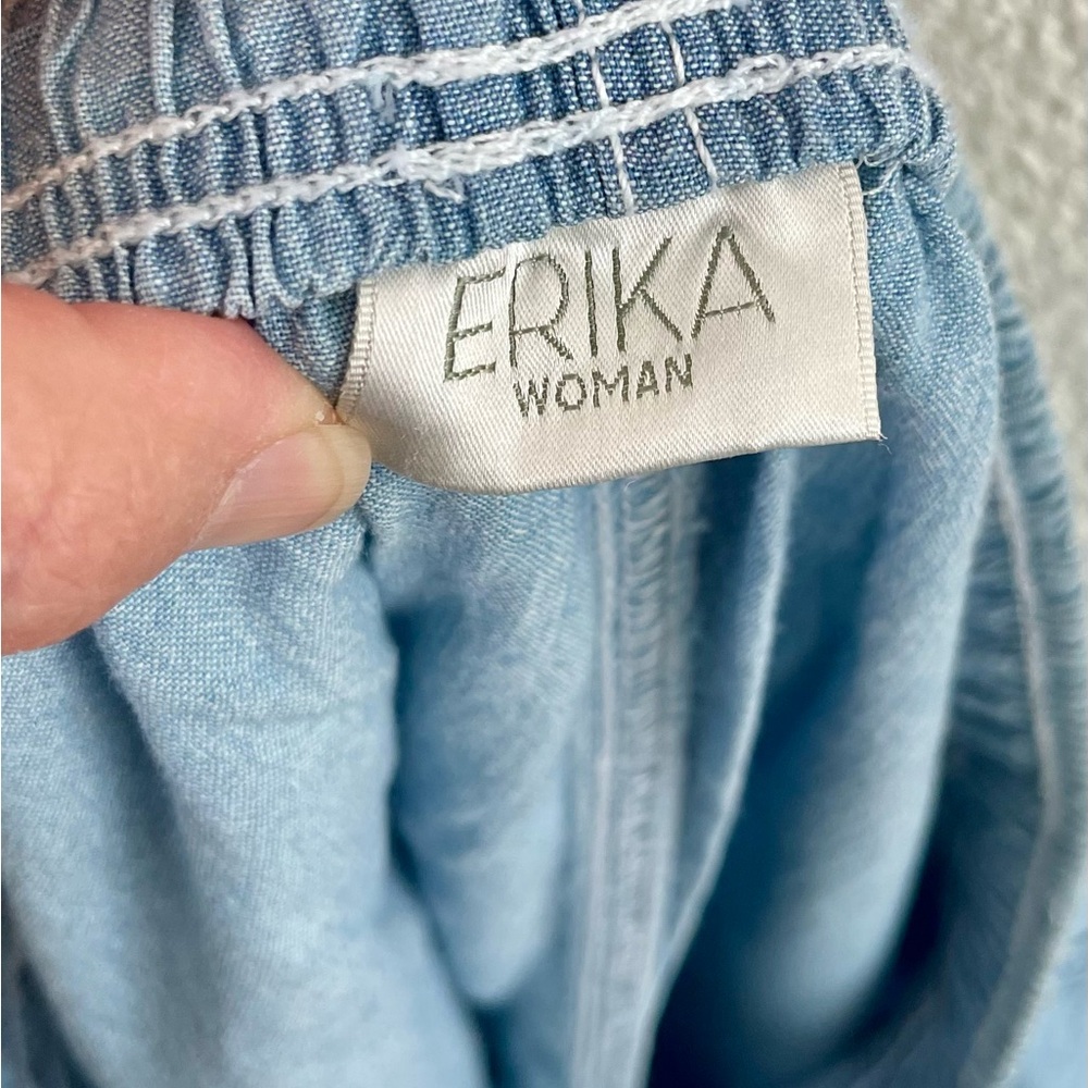 Erika Woman Blue Chambray Casual Shorts Size 2X - Picture 2 of 8
